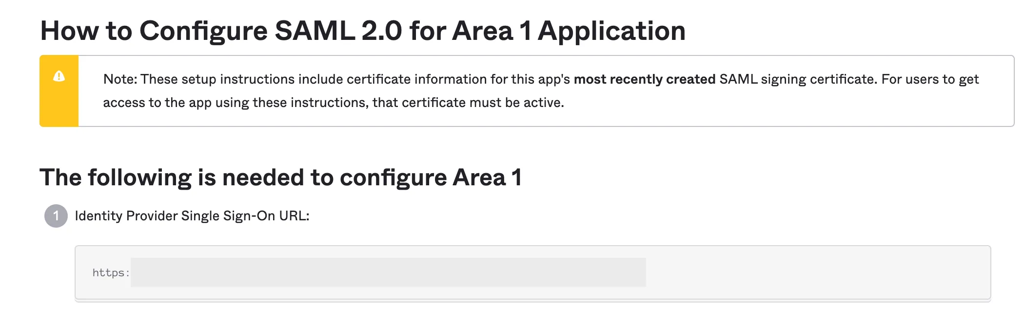 Copy and save the SSO URL to use later in the Email security dashboard